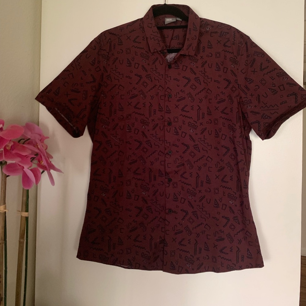 🎉HP🎉 ASOS Short Sleeve Button-Up w/ Retro Design - Picture 3 of 6